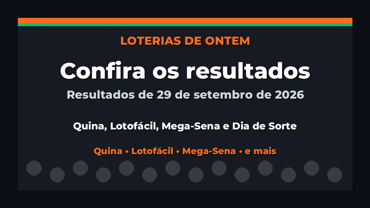Confira o Resultado da Quina, Lotofácil de ontem e outras loterias