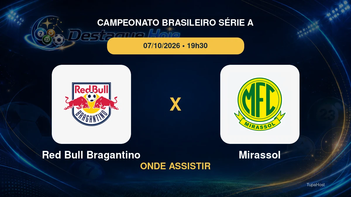 Red Bull Bragantino x Mirassol onde assistir