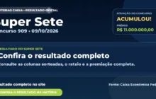 Resultado da Super Sete de hoje, concurso 909